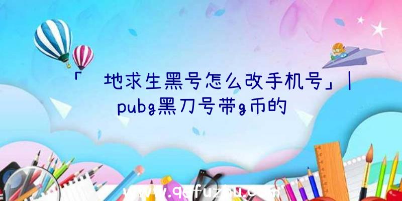 「绝地求生黑号怎么改手机号」|pubg黑刀号带g币的